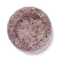 Resin with Natural Other Quartz Chip Stones Ashtray, Home OFFice Tabletop Decoration, Flat Round, 98x24mm, Inner Diameter: 67mm(DJEW-F015-06E)