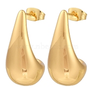 201 Stainless Steel Teardrop Stud Earrings, with 304 Stainless Steel Pin, Golden, 26x12.5mm(EJEW-I309-21B-G)