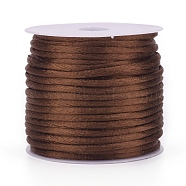 Nylon Rattail Satin Cord, Beading String, for Chinese Knotting, Jewelry Making, Camel, 1mm, about 32.8 yards(30m)/roll(NWIR-L006-1mm-19)
