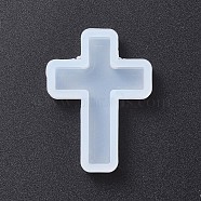 DIY Silicone Molds, Resin Casting Molds, For UV Resin, Epoxy Resin Jewelry Pendants Making, Cross, White, 39x28x5~7mm(AJEW-F030-06D)