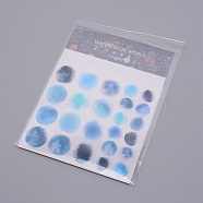 Waterproof PVC Creative Sticker, Water Color Polka Dot Pattern, Blue, 16x10x0.5cm, 2pcs/bag(DIY-WH0195-38F)