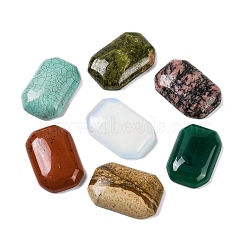 Natural & Synthetic Mixed Gemstone Cabochons, Rectangle, Mixed Dyed and Undyed, 28.5~30x20~21x6~7mm(G-B085-01A)