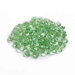 Glass Charms, Faceted, Cone, Light Green, 8x4mm, Hole: 1~1.2mm(X-RGLA-L026-A01)