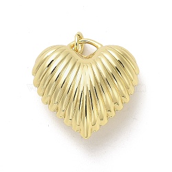 Rack Plating Brass Pendants, Cadmium Free & Lead Free,  Long-Lasting Plated, Hollow Heart, Real 18K Gold Plated, 26x25x12mm, Hole: 4mm(X-KK-M276-03G)