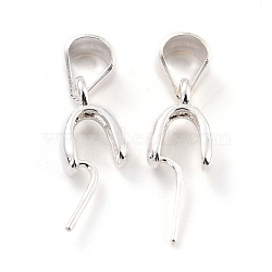 925 Sterling Silver Ice Pick Pinch Bails, Teardrop, 925 Sterling Silver Plated, 9x5x3mm, Hole: 5x3mm, Inner Diameter: 3mm, Pin: 0.5mm(STER-Z001-122S-03)