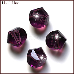 Imitation Austrian Crystal Beads, Grade AAA, Faceted, Polygon, Purple, 6mm, Hole: 0.7~0.9mm(SWAR-F085-6mm-11)