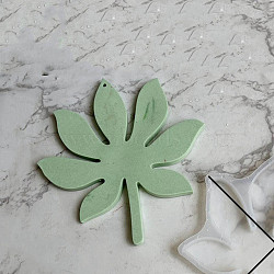 DIY Leaf Hanging Coaster Silicone Molds, Big Pendant Molds, for UV Resin, Epoxy Resin Craft Making, White, 148x136x8.5mm, Hole: 3mm(DIY-P070-A01)