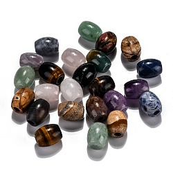 Natural & Synthetic Mixed Gemstone European Beads, Large Hole Beads, Barrel, 15~17x12~13.5mm, Hole: 4.5~5mm(G-F580-M)