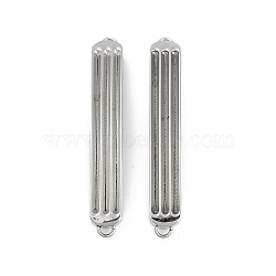 304 Stainless Steel Connector Charms, Curved Bar, Non-Tarnish, Stainless Steel Color, 45x7x5mm, Hole: 1.2mm(STAS-M090-07P)