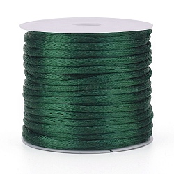 Nylon Cord, Satin Rattail Cord, for Beading Jewelry Making, Chinese Knotting, Teal, 1mm, about 32.8 yards(30m)/roll(X-NWIR-L006-1mm-29)