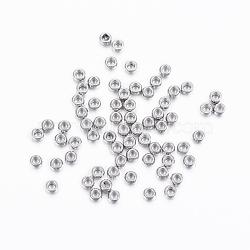 304 Stainless Steel Spacer Beads, Rondelle, Stainless Steel Color, 2x1mm, Hole: 1mm(STAS-H376-37)