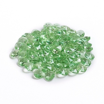 Glass Charms, Faceted, Cone, Light Green, 8x4mm, Hole: 1~1.2mm