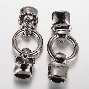 Skull Brass Spring Gate Rings, O Rings, Gunmetal, 6 Gauge, 58mm