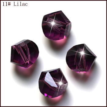 Imitation Austrian Crystal Beads, Grade AAA, Faceted, Polygon, Purple, 6mm, Hole: 0.7~0.9mm