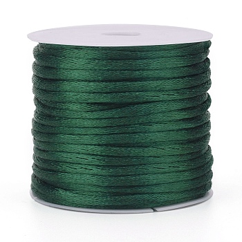 Nylon Cord, Satin Rattail Cord, for Beading Jewelry Making, Chinese Knotting, Teal, 1mm, about 32.8 yards(30m)/roll