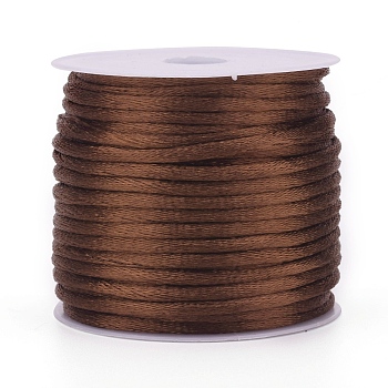 Nylon Rattail Satin Cord, Beading String, for Chinese Knotting, Jewelry Making, Camel, 1mm, about 32.8 yards(30m)/roll