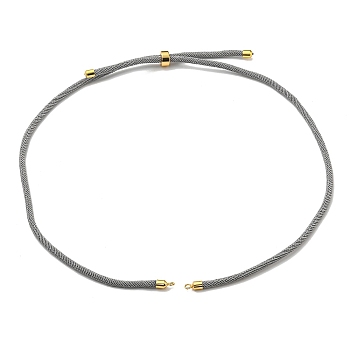 Nylon Cords Necklace Making, with Golden Brass Findings, Long-Lasting Plated, Gainsboro, 22~22.8 inch(56~58cm), Hole: 1.7mm