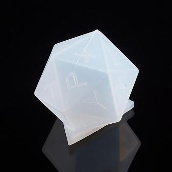 Silicone Dice Molds, Resin Casting Molds, For UV Resin, Epoxy Resin Jewelry Making, Polygon Dice, White, 37x37x44mm, Lid: 28x32x3.5mm, Base: 36x37x44mm