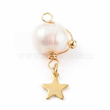 Natural Cultured Freshwater Pearl Pendants(PALLOY-JF00673-02)-2