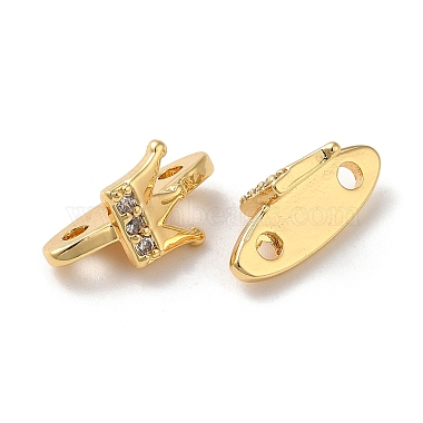 Brass Micro Pave Clear Cubic Zirconia Slide Charms(KK-P239-20G)-2