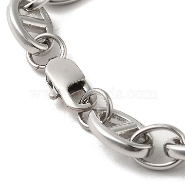 Ion Plating(IP) 304 Stainless Steel Oval Link Chain Bracelets(BJEW-D030-11B-P)-3