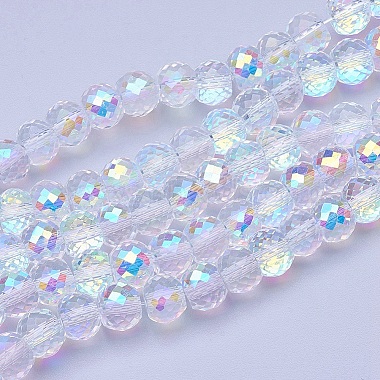 8mm Clear AB Drum Glass Beads