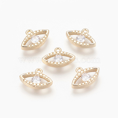 Real Gold Plated Clear Eye Brass+Cubic Zirconia Charms