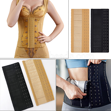 4Pcs 2 Colors Polyester Women's 3 Rows x 15 Hooks Longline Corset Bra Extender(DIY-BC0006-58)-5