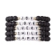 5 pcs 5 ensemble de bracelets de perles tressées en perles rondes en verre de style(BJEW-JB10014)-1