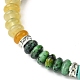 Natural & Synthetic Mixed Gemstone Flat Round Braided Bead Bracelets(BJEW-JB09711)-3