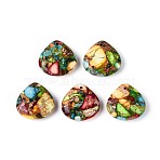 Dyed Natural Imperial Jasper Pendants, Teardrop Charms, Colorful, 19.5~20.5x20~21x5.5~6.5mm, Hole: 1.4~1.5mm(G-Q601-06C)