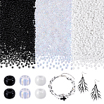 6000Pcs 3 Styles Round Glass Seed Beads Sets, Mixed Style, Mixed Color, 2~2.3x1.5mm, Hole: 0.7~1mm, about 2000pcs/style(SEED-PH0002-69)