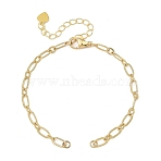 Brass Textured Figaro Chain Bracelet Making, with 304 Stainless Steel Lobster Claw Clasps, Golden, 6.38 inch(16.2cm)(AJEW-JB01633)