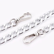 Bag Strap Chains, with Aluminum Curb Link Chains and Alloy Swivel Clasps, Platinum & Silver, 40cm, Link: 16.5x11.5x3.5mm, Clasps: 38x12x5.5mm(IFIN-WH0051-03PS)