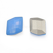 K9 Glass Rhinestone Cabochons, Pointed Back & Back Plated, Faceted, Parallelogram, Sapphire, 12x10.5x5.5mm(MRMJ-N029-25-04)