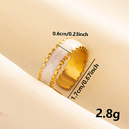 Fashionable Enamel Open Cuff Ring, Simple Stainless Steel Jewelry for Women(GS8271-2)