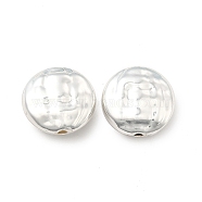 Long-Lasting Plated Alloy Beads, Cadmium Free & Nickel Free & Lead Free, Flat Round, Silver, 11.5x12x5mm, Hole: 1.2mm(FIND-C020-09S)