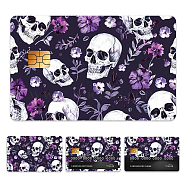 Plastic Waterproof Card Stickers, Self-adhesion Card Skin for Bank Card Decor, Rectangle, Skull, 140x190mm(STIC-WH0032-141)