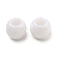 Opaque Acrylic European Beads, Large Hole Beads, Rondelle, White, 9.5x8mm, Hole: 5mm, about 1282pcs/500g(SACR-L007-031B)