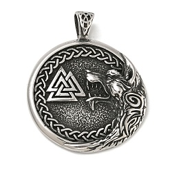 316 Surgical Stainless Steel Pendants, Antique Silver, Triangle, 47.5x39.5x6.5mm, Hole: 6x8mm(STAS-Z073-75AS-03)