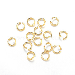 304 Stainless Steel Open Jump Rings, Real 18k Gold Plated, 20 Gauge, 5x0.8mm(A-STAS-F084-25G)