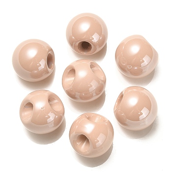 Opaque Acrylic Beads, Round Ball Bead, Top Drilled, PeachPuff, 19x19x19mm, Hole: 3mm