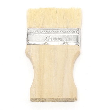 Iron & Wool Paint Brush, with Pine Wood Handle, BurlyWood, 133x71x10.5mm