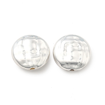Long-Lasting Plated Alloy Beads, Cadmium Free & Nickel Free & Lead Free, Flat Round, Silver, 11.5x12x5mm, Hole: 1.2mm