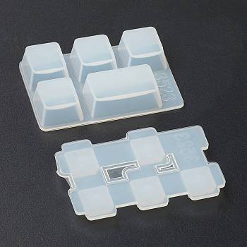 DIY Capslock Keycap Silicone Mold, with Lid, Resin Casting Molds, For UV Resin, Epoxy Resin Craft Making, White, 70x46x14mm
