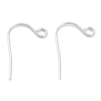 316 Surgical Stainless Steel Earring Hooks, Ear Wire, with Horizontal Loop, Stainless Steel Color, 21mm, 21 Gauge(0.7mm), Hole:2mm
