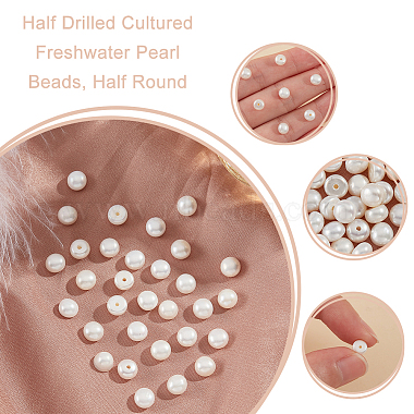 Half Drilled Natural Cultured Freshwater Pearl Beads(PEAR-NB0001-89)-6