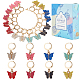 16Pcs 8 Colors Alloy Enamel Butterfly Charm Locking Stitch Markers(HJEW-SC0001-30)-1