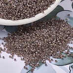 MIYUKI Delica Beads, Cylinder, Japanese Seed Beads, 11/0, (DB1749) Cocoa Lined Opal AB, 1.3x1.6mm, Hole: 0.8mm, about 10000pcs/bag, 50g/bag(SEED-X0054-DB1749)
