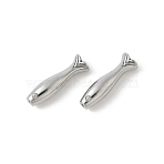 304 Stainless Steel Beads, Fish, Anti-Tarnish, Stainless Steel Color, 16.5x5x4.5mm, Hole: 1mm(X1-STAS-F320-15A-P)